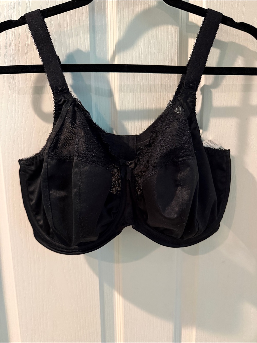 Elomi Black Full-Coverage Lace Underwire Bra 36J US/ 36GG UK